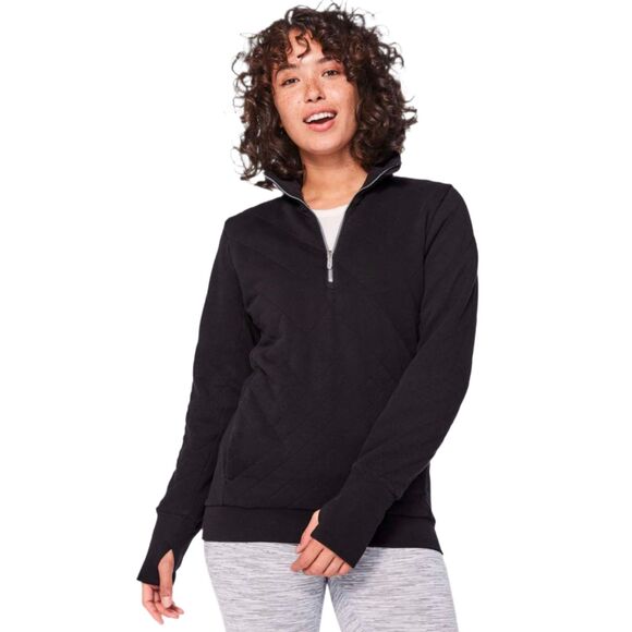 lululemon athletica Tops - NWT Lululemon Forever Warm Quilted 1/4 Zip Pullover Sz 6 NOS 2017 BLK LW3AV2S